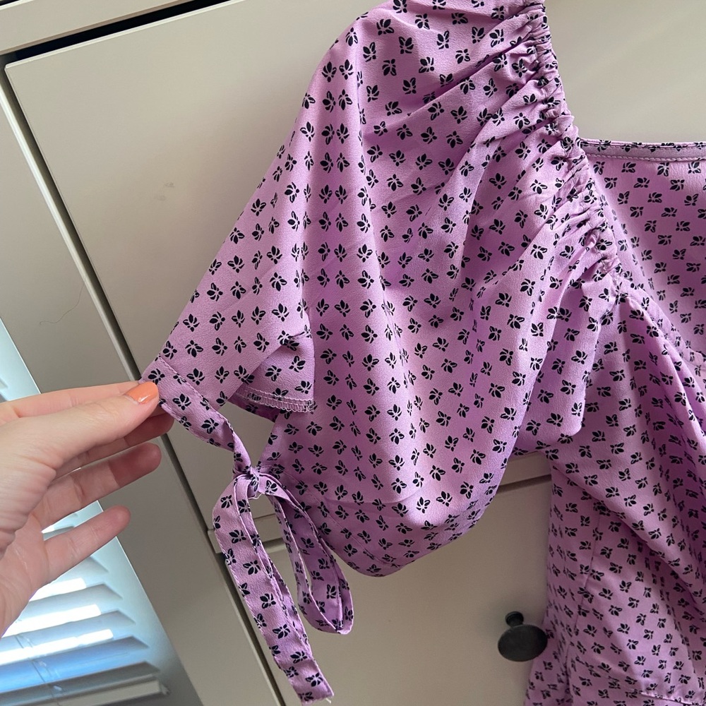 Lilac Button Front Top - Picture 5 of 8